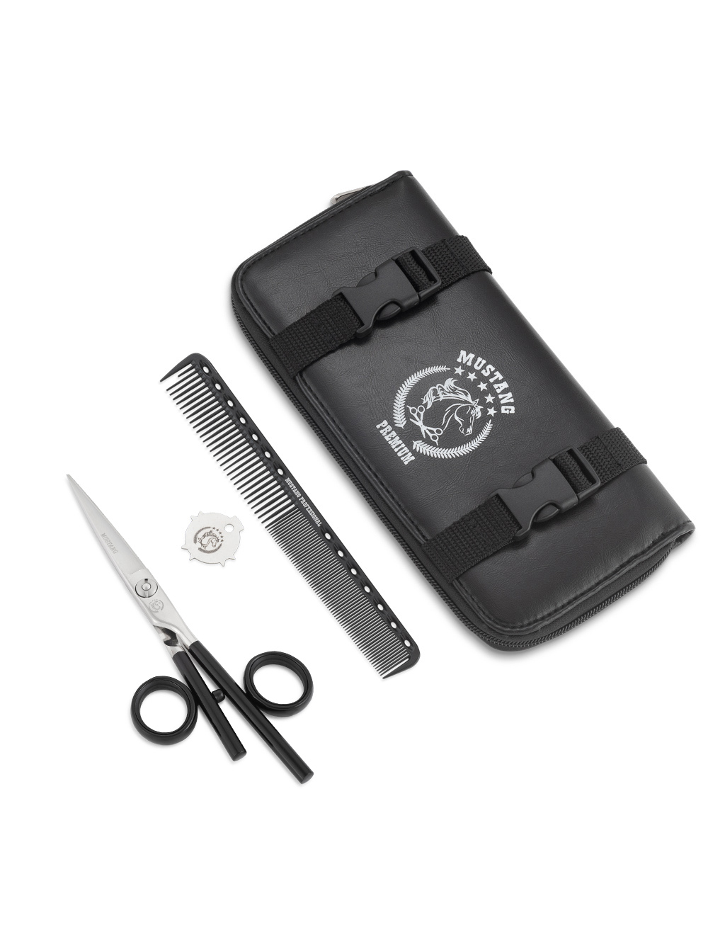 Прямые ножницы - Ножницы прямые Mustang Premium NPR-012 Черный 5,5 дюймов Фото 3